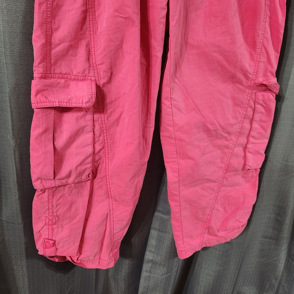Free People FP Movement Pink Cargo Pants Snap Fly Utility Trousers Size M - Picture 5 of 7
